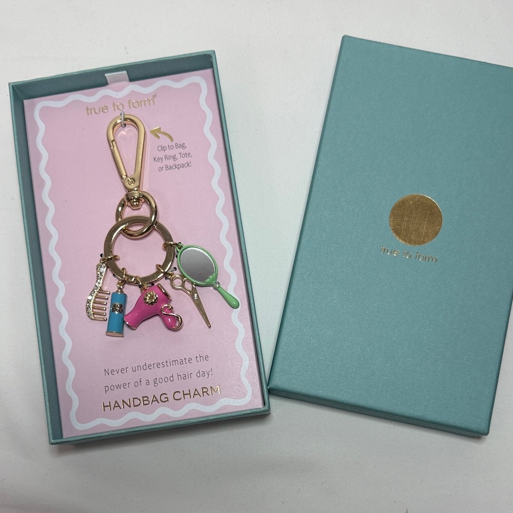 True to form Gold and Pink Key Holder or bag charm